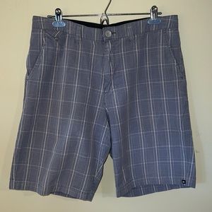 QUICKSILVER Purple/Plaid Dress Shorts, 34”, 10” Inseam